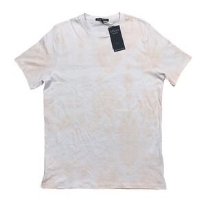 Robert Barakett T-Shirt Med Mens White Peach Tie Dye Pima Cotton Tee